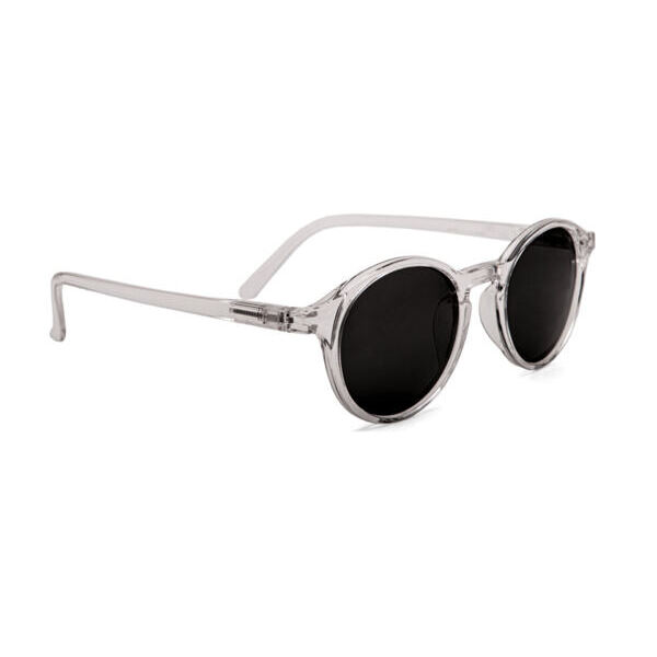 Kristall Lese-Sonnenbrille – rund, glänzend & umwerfend